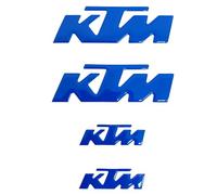 Lot de 4 autocollants en résine gel 3D autocollants différentes couleurs blason logo compatible avec moto KTM (bleu)