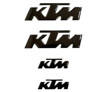 Lot de 4 autocollants en résine gel 3D autocollants différentes couleurs blason logo compatible avec moto KTM (Noir)