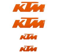 Lot de 4 autocollants en résine gel 3D autocollants différentes couleurs blason logo compatible avec moto KTM (Arancio)