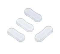 Lot de 4 autocollants en silicone pour abattant de WC - Silencieux - Réduction du bruit - Doux et élastique - 50 x 20 x 10 mm - Transparent