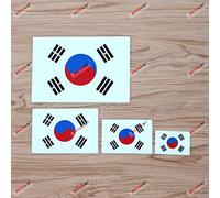 Lot de 4 autocollants en vinyle brillant Motif drapeau coréen Corée du Sud 2" 3" 4" 6" Pour voiture bateau ordinateur portable tasse téléphone