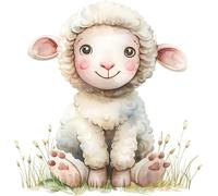 Lot de 4 autocollants en vinyle de petits moutons, non transparents et imperméables, décalcomanies pour chambre d'enfant, 1 à 20 cm de haut, idéal pour toilettes, voiture, boîte à jouets, mur - 3 à 7