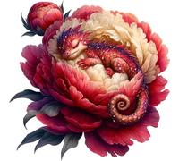 Lot de 4 autocollants en vinyle Dragon Rouge Couvrent les Marques Non Transparents Imperméables Décalcomanies 1@ 20 cm de haut Idéal pour les toilettes ou la voiture. 3@ 7 cm de haut Idéal pour coque