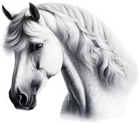 Lot de 4 autocollants en vinyle motif cheval blanc, autocollants occultants et imperméables, multi-usages, 1 à 20 cm de haut, idéal pour toilettes, voiture, mur ou ordinateur portable. 3 à 7 cm de