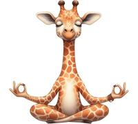 Lot de 4 autocollants en vinyle non transparent et imperméable Motif girafe 1 à 20 cm de haut Idéal pour toilettes, sièges de toilette ou voiture 3 à 7 cm de haut Idéal pour étuis de téléphone, tasses