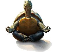 Lot de 4 autocollants en vinyle non transparent et imperméable motif tortue zen 1@20 cm 3 @ 7 cm idéal pour toilettes, sièges de toilette ou voiture