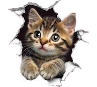 Lot de 4 autocollants en vinyle non transparents et imperméables Motif chat Marron 1 à 20 cm de haut et 3 à 7 cm de haut Idéal pour toilettes, étuis de téléphone de voiture, tasses et plus encore