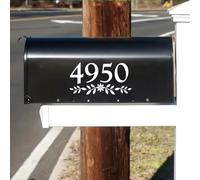 Lot de 4 autocollants en vinyle pour boîte aux lettres, numéros de maison et porte d'entrée - Style rustique - 7,6 cm - Blanc