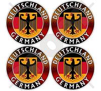 Lot de 4 autocollants en vinyle pour casque Motif drapeau allemand Deutsch 50 mm
