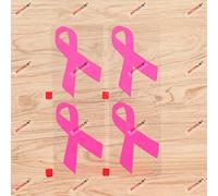 Lot de 4 autocollants en vinyle pour la sensibilisation au cancer du sein - Ruban rose - 15,2 cm