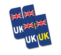 Lot de 4 autocollants en vinyle pour plaque d'immatriculation de voiture - Pour remplacer les autocollants GB après Brexit