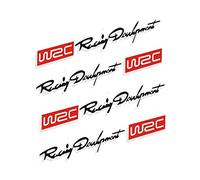 Lot de 4 autocollants en vinyle pour poignée de porte WRC World Racing Development - Double couleur - En PVC - Facile à installer - Compatible avec tous les véhicules