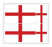 Lot de 4 autocollants en vinyle pour voiture, pare-chocs, miroir, iPad, van et ordinateur portable Motif drapeau de St George