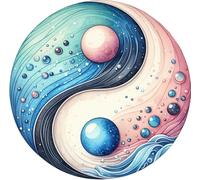 Lot de 4 autocollants en vinyle Yin Yang couvrent les marques non transparents imperméables décalcomanies artistiques 1@ 20cm de haut idéal pour toilettes, sièges de toilette ou voiture. 3@ 7cm de