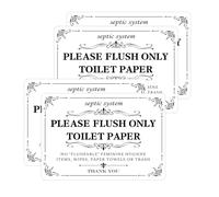 Lot de 4 autocollants étanches avec inscription « Please Do Not Flush Feminine Products, Trash or Disposable Wipes » - 8,9 x 12,7 cm - Pour écoles, bureaux, entreprises et restaurants (blanc)