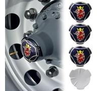 Lot de 4 autocollants Griffin en aluminium pour jante de camion Scania (bleu doré)