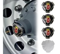 Lot de 4 autocollants Griffin en aluminium pour jantes de camion Scania (noir)