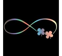 Lot de 4 autocollants imperméables avec symbole de l'infini et trèfle à quatre feuilles, autocollants romantiques porte-bonheur pour fenêtres de voiture, camion, SUV (coloré)