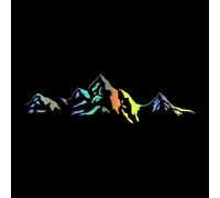 Lot de 4 autocollants imperméables en forme de silhouette de montagne, autocollants de style extérieur pour hayon de voiture, camion, coffre, pare-chocs, ordinateur portable (coloré)