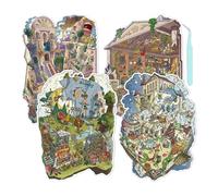 Lot de 4 autocollants miniatures mignons pour adultes | Autocollants 3D pour adultes | Pour soulager le stress, passer le temps, les activités de voyage, les vacances, Noël, les fêtes amusantes