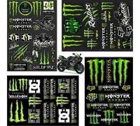 Lot De 4 Autocollants Monster Energy Pour Casque De Moto Cool ¿ Autocollants De Qualité Supérieure Pour Motos, Skateboard, Voiture Et Moto