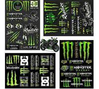 Lot de 4 autocollants Monster Energy pour casque de moto cool - Autocollants de qualité supérieure pour motos, skateboard, voiture
