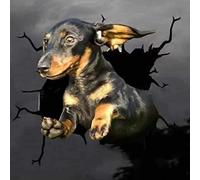 Lot de 4 autocollants muraux 3D motif chien bouledogue français voiture réfrigérateur autocollants personnalisés drôle pour voiture moto 30 cm x 30 cm