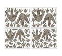 Lot de 4 autocollants muraux à empreinte de dinosaure - Décoration de chambre - En PVC - Décollez et collez - Amovibles pour