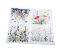 Lot de 4 autocollants papillon et fleur pour salle de bain, toilettes et murs de maison, auto-PVC, amovibles et repositionnables