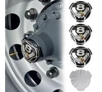Lot de 4 autocollants personnalisés Griffin V8 en aluminium pour jante de camion Scania (noir)