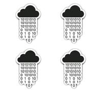 Lot de 4 autocollants plastifiés de 150 mm - XL résistants aux intempéries Binary Rain IT pièce