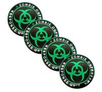 Lot de 4 autocollants pour cache-moyeu de voiture - Logo Zombie Outbreak - 56 mm - Emblème Evil