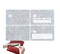 Lot de 4 autocollants pour cartes de débit, film de protection pour carte bancaire de crédit, film de protection pour carte bancaire | 4 pièces amovibles à paillettes, film protecteur imperméable pour