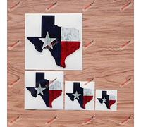 Lot de 4 autocollants réfléchissants en vinyle avec drapeau de l'État du Texas - Grunge Subdued Vintage - 5,1 cm, 7,6 cm, 10,2 cm, 15,2 cm - Pour voiture, bateau, ordinateur portable, gobelet