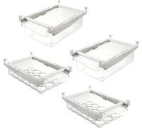 lot de 4 bacs en plastique pour réfrigérateur | 2 x tiroirs supplémentaires universels et 2 x bacs à œufs pour 15 œufs | bac à légumes, organisateur | boîte de rangement pour fruits , bac à légumes co