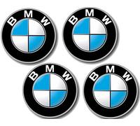 Lot de 4 badges BMW avec film adhésif - Diamètre : 64,5 mm - Série 3 5 6 7 8 X5 Z1 Z3 (36131181080)