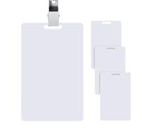 Lot de 4 badges effaçables double face inscriptibles, résistants à la décoloration et sans flou, inscriptions effaçables, tableau blanc pour badges d'identité, bloc-notes réutilisables pour