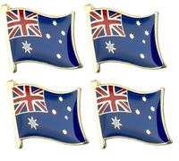 Lot de 4 badges en métal émaillé avec drapeau australien, taille unique, Émail