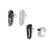 Lot de 4 bagues réglables avec motif irrégulier pour les fêtes et les voyages au bureau