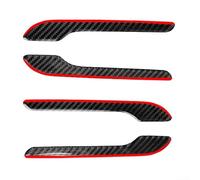 Lot de 4 baguettes décoratives pour poignée de porte Tesla pour Model 3 et Y en fibre de carbone pour un look automobile unique (fibre de carbone rouge)
