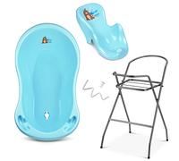 Lot de 4 baignoires pour bébé, avec support, siège de bain, bonde et support, kit d'entretien pour nouveau-né, avec support, certifié TÜV Rheinland.