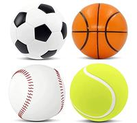 Lot de 4 balles Anti-Stress de Sport Fidget Toy Fidget Sensory Anxiété Soulagement du Stress Jouet pour Enfants Adultes, balles compressibles idée Cadeau de fête
