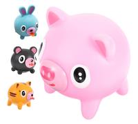 Lot de 4 balles anti-stress sensorielles souples en forme de langue d'animal de dessin animé, à presser et à faire couiner