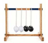Lot de 4 balles de bolas de rechange pour jeu d'échelle - Fabriquées à partir de vraies balles de golf, accessoires de pelouse et de jeu d'arrière-cour (2 noirs, 2 blancs)