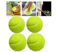 Lot de 4 balles de tennis classiques en caoutchouc souple, diamètre 6,3 cm, idéales pour débutants, professionnels, animaux de compagnie