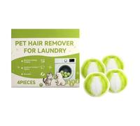 Lot de 4 balles réutilisables pour enlever les poils d'animaux domestiques, anti-peluches pour vêtements, linge, sèche-linge, salle de bain, tapisserie, canapé, tapis, meubles, nettoyage de la maison