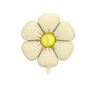 Lot de 4 ballons en aluminium en forme de marguerite - Crème - 45 cm - Gonflage à l'air - Décoration de fête