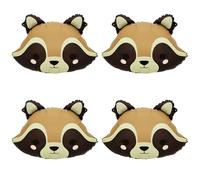 Lot de 4 ballons en aluminium en forme de tête de raton laveur pour décorations d'anniversaire sur le thème des animaux de la forêt, décorations de fête d'anniversaire, fête prénatale