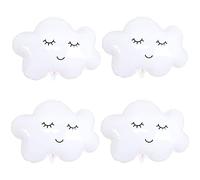 Lot de 4 ballons en forme de nuage blanc de 76,2 cm en aluminium Mylar pour fête prénatale, mariage, fête d'anniversaire