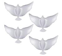 Lot de 4 Ballons Géants en Aluminium - Forme de Colombe de la Paix pour Commémoration, Dîner, Anniversaire, Mariage - Décoratifs